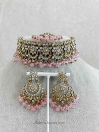 Light Pink Choker set - SOKORA JEWELSLight Pink Choker set