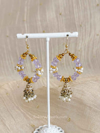 Light Purple Jhumka Hoop Earrings - SOKORA JEWELSLight Purple Jhumka Hoop EarringsEARRINGS