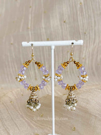 Light Purple Jhumka Hoop Earrings - SOKORA JEWELSLight Purple Jhumka Hoop EarringsEARRINGS