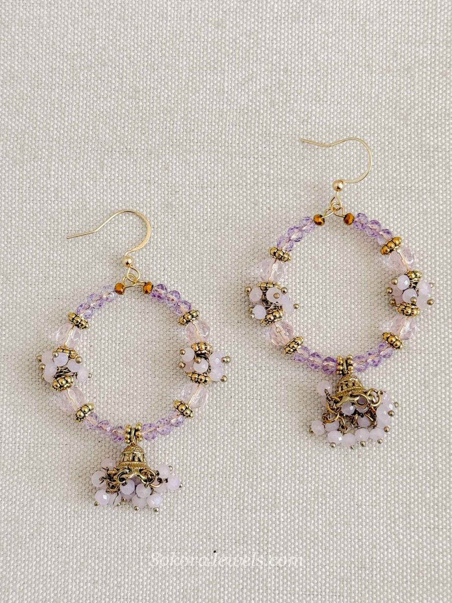 Lilac Hoop Earrings - SOKORA JEWELSLilac Hoop EarringsEARRINGS