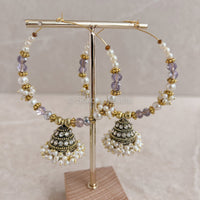 Lilac Shimmer Hoop Earrings - SOKORA JEWELSLilac Shimmer Hoop Earrings