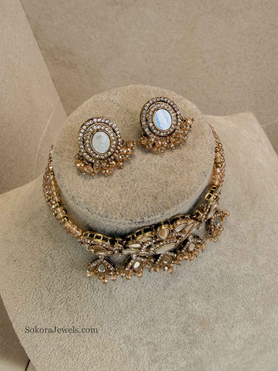 Lishba Mirrored Choker Set - SOKORA JEWELSLishba Mirrored Choker Set