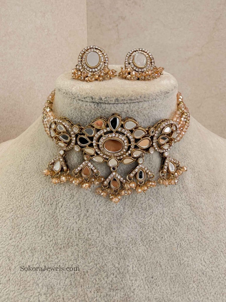 Lishba Mirrored Choker Set - SOKORA JEWELSLishba Mirrored Choker Set