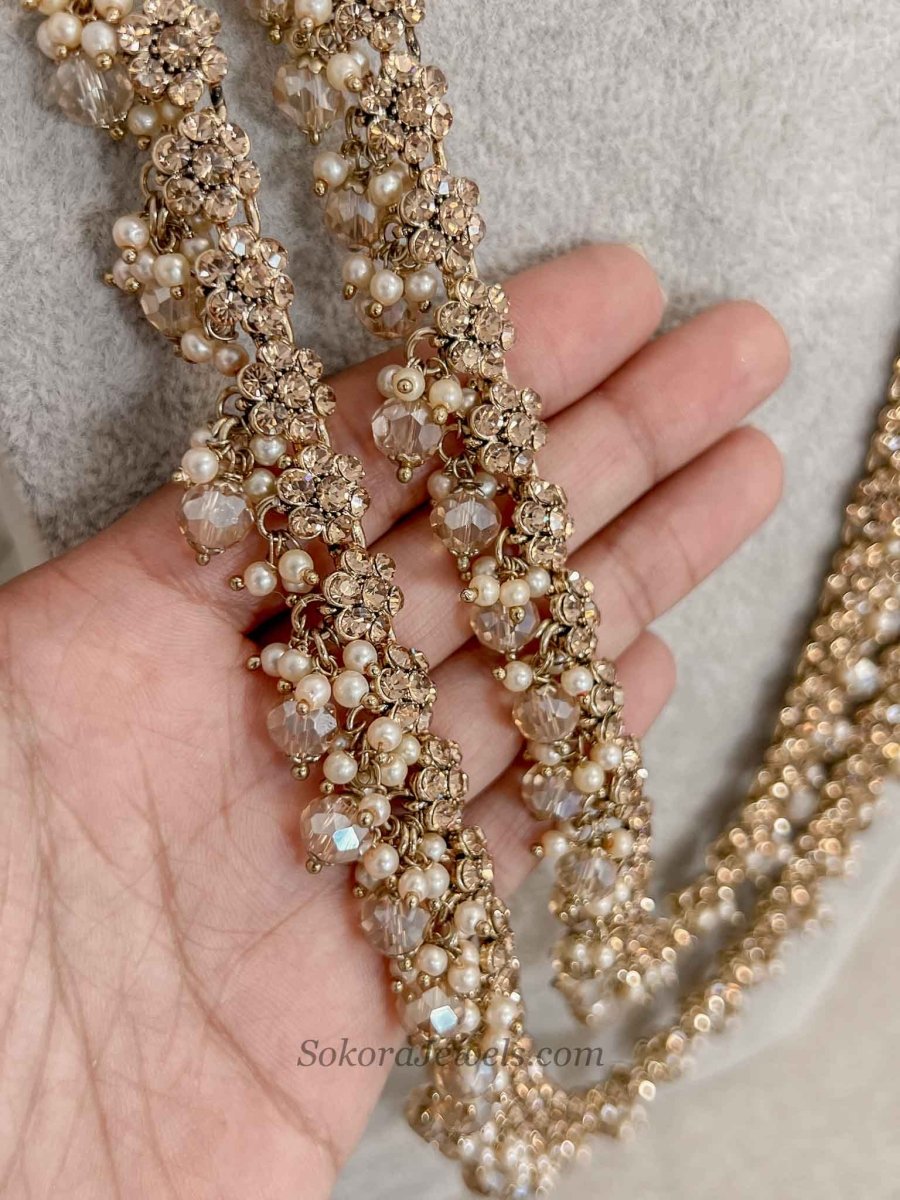 Long Mala 2 Strand Necklace - Golden - SOKORA JEWELSLong Mala 2 Strand Necklace - Golden