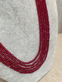 Long Maroon Bead mala - Ruby - SOKORA JEWELSLong Maroon Bead mala - Ruby