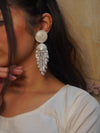 Long White Tassell Jhumka - SOKORA JEWELSLong White Tassell Jhumka