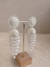 Long White Tassell Jhumka - SOKORA JEWELSLong White Tassell Jhumka