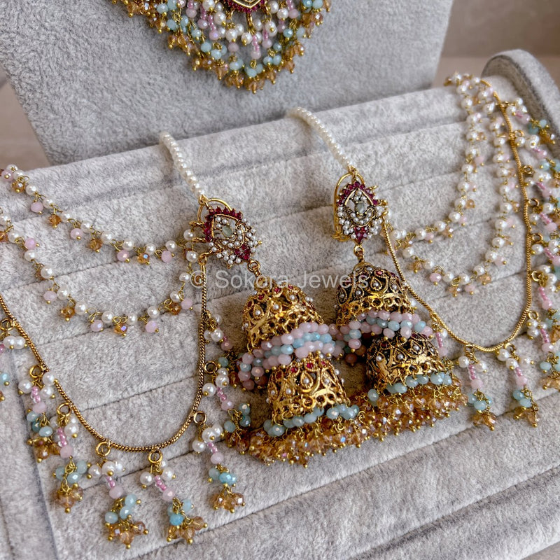 Lubna Bridal set - Multicolour - SOKORA JEWELSLubna Bridal set - Multicolour