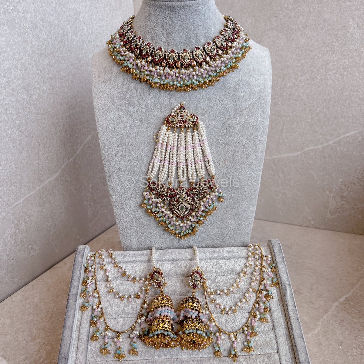 Lubna Bridal set - Multicolour - SOKORA JEWELSLubna Bridal set - Multicolour