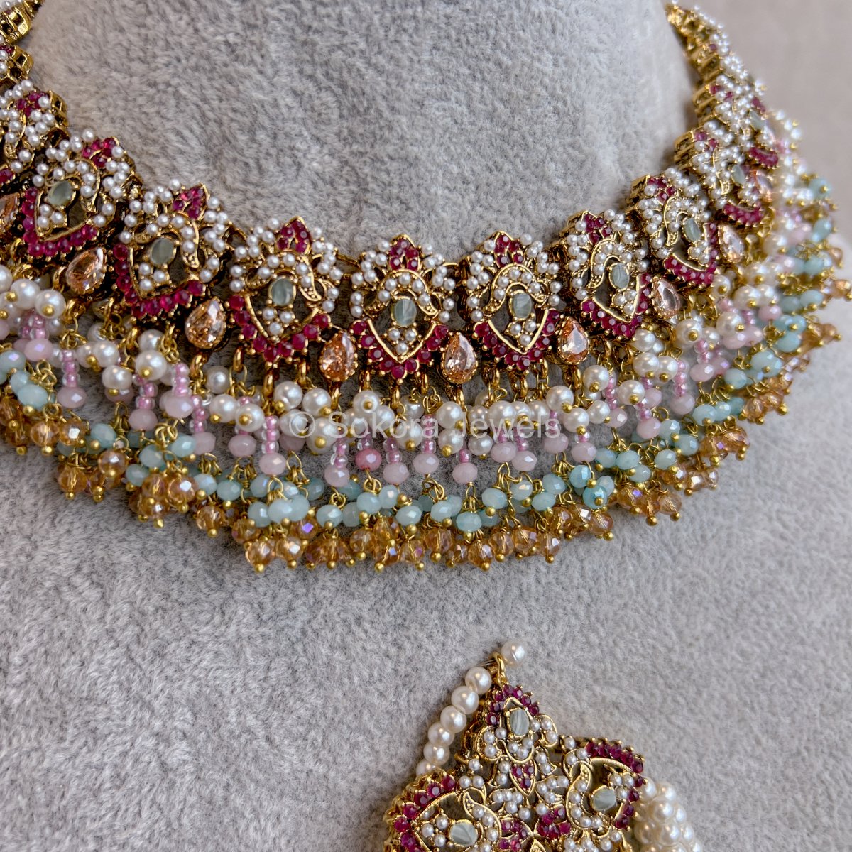 Lubna Bridal set - Multicolour - SOKORA JEWELSLubna Bridal set - Multicolour