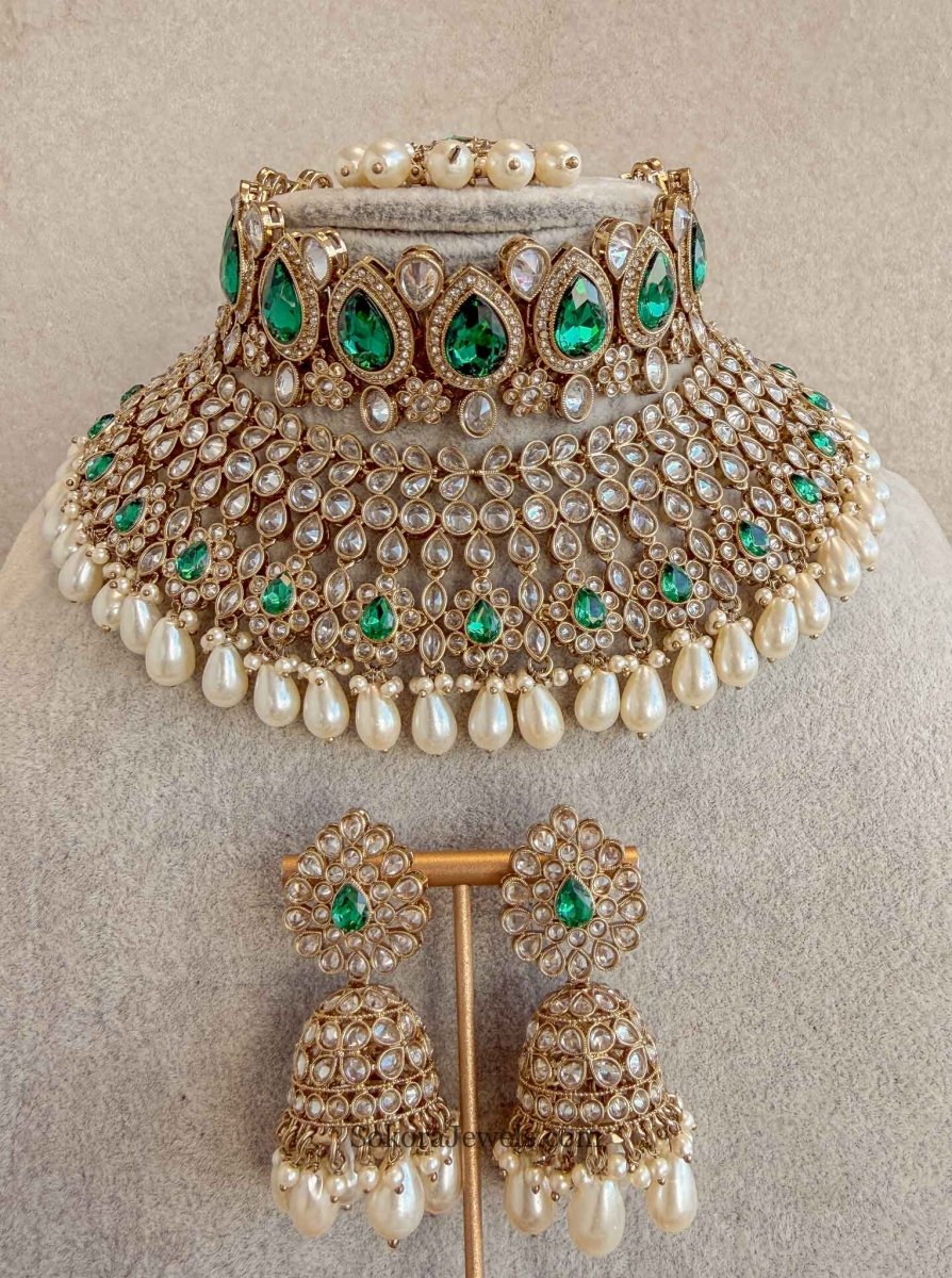 Lucie Bridal Double Necklace Set - 4 Colours - SOKORA JEWELSLucie Bridal Double Necklace Set - 4 Colours