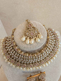 Lucie Bridal Double Necklace Set - 4 Colours - SOKORA JEWELSLucie Bridal Double Necklace Set - 4 Colours