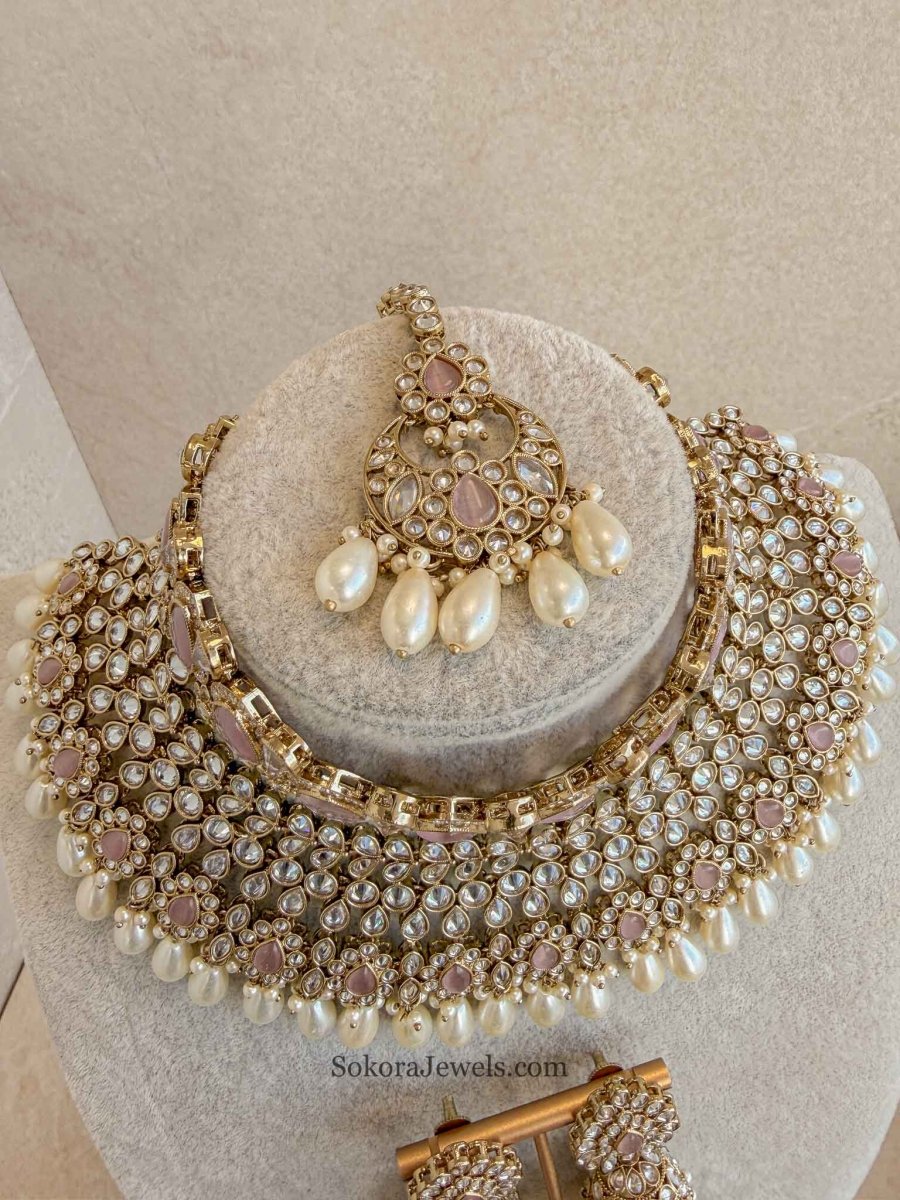 Lucie Bridal Double Necklace Set - 4 Colours - SOKORA JEWELSLucie Bridal Double Necklace Set - 4 Colours