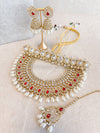 Lucie Bridal Double necklace set - Red - SOKORA JEWELSLucie Bridal Double necklace set - Red