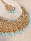 Lucie Bridal Necklace set - Pink & Blue - SOKORA JEWELSLucie Bridal Necklace set - Pink & Blue