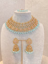 Lucie Bridal Necklace set - Pink & Blue - SOKORA JEWELSLucie Bridal Necklace set - Pink & Blue