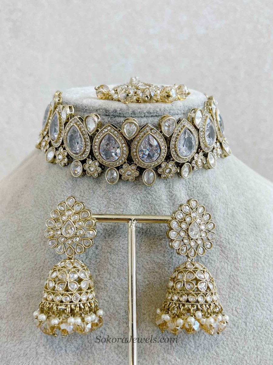 Lucie Golden Choker set - SOKORA JEWELSLucie Golden Choker setNECKLACE SETS