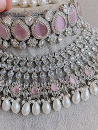 Lucie Silver Bridal set - Pink - SOKORA JEWELSLucie Silver Bridal set - Pink
