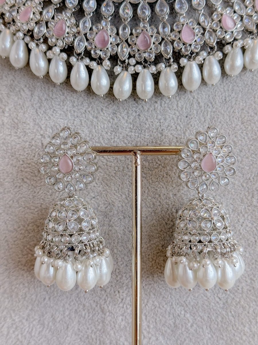 Lucie Silver Bridal set - Pink - SOKORA JEWELSLucie Silver Bridal set - Pink