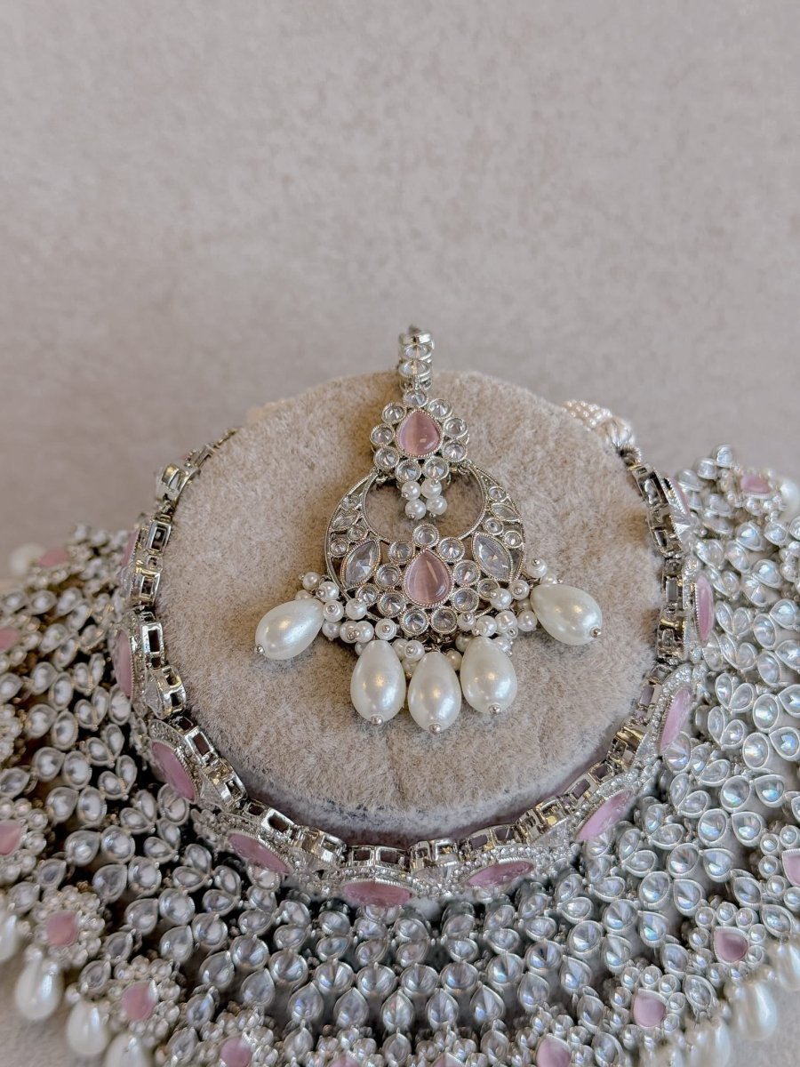 Lucie Silver Bridal set - Pink - SOKORA JEWELSLucie Silver Bridal set - Pink