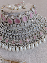 Lucie Silver Bridal set - Pink - SOKORA JEWELSLucie Silver Bridal set - Pink