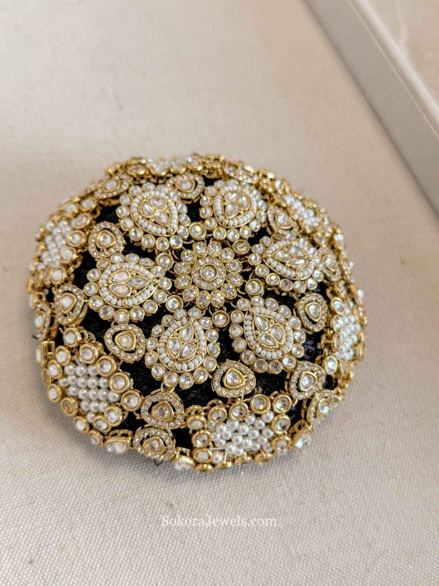 Luxury Embellished Bridal Bun Base & Statement Bun Cover - SOKORA JEWELSLuxury Embellished Bridal Bun Base & Statement Bun Cover