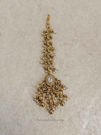 Luxury Gold Plated Kundan Bridal Tikka - SOKORA JEWELSLuxury Gold Plated Kundan Bridal Tikka