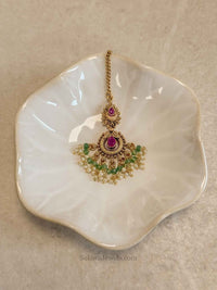 Luxury Gold Plated Kundan Bridal Tikka - SOKORA JEWELSLuxury Gold Plated Kundan Bridal Tikka