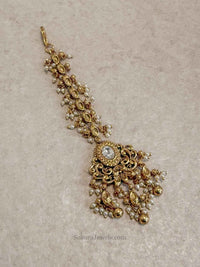 Luxury Gold Plated Kundan Bridal Tikka - SOKORA JEWELSLuxury Gold Plated Kundan Bridal Tikka