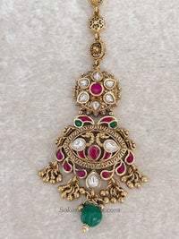 Luxury Gold Plated Kundan Bridal Tikka - SOKORA JEWELSLuxury Gold Plated Kundan Bridal Tikka