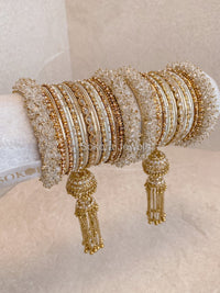 Luxury Husna Tassel Bangle set - Clear - SOKORA JEWELSLuxury Husna Tassel Bangle set - ClearBANGLES