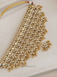 Luxury Kundan Bridal Choker Set – Gold Plated Statement Drop Set - SOKORA JEWELSLuxury Kundan Bridal Choker Set – Gold Plated Statement Drop Set