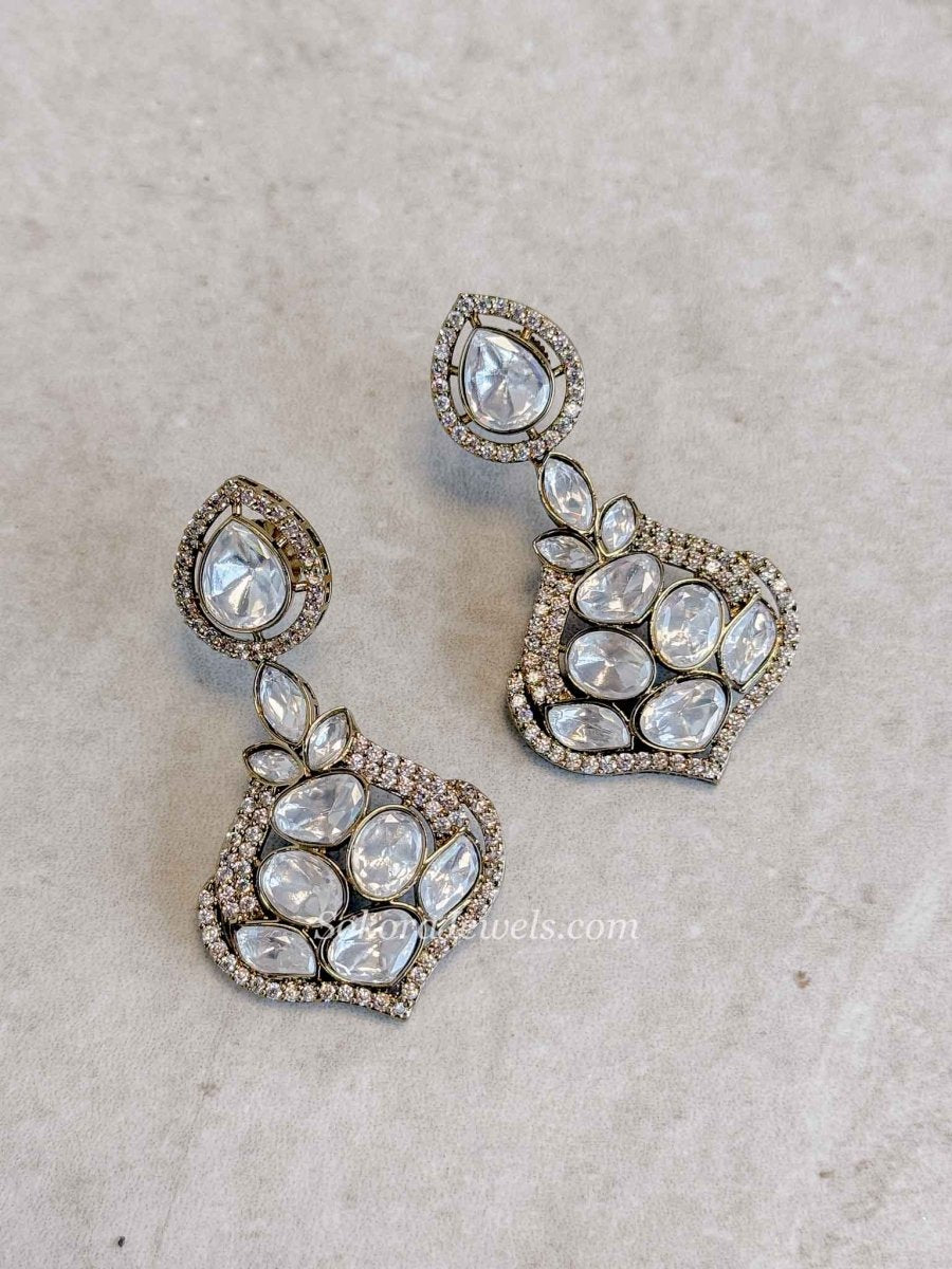 Luxury Moissanite Kundan Earrings - SOKORA JEWELSLuxury Moissanite Kundan Earrings