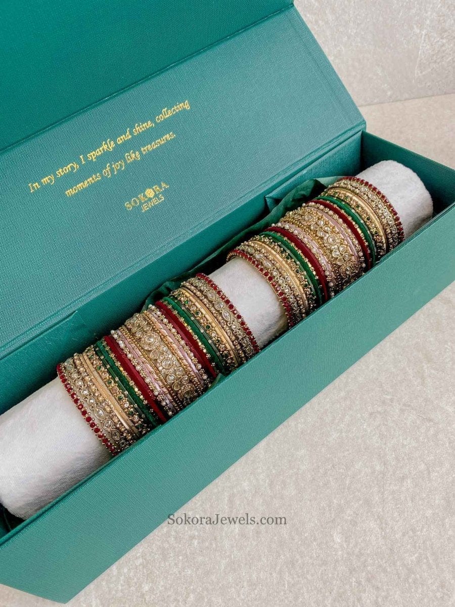 Luxury Multi Colour Bridal Bangles Set – SOKORA JEWELS