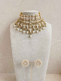 Luxury Pearl Kundan Bridal Choker Earring Set – Heritage Collection - SOKORA JEWELSLuxury Pearl Kundan Bridal Choker Earring Set – Heritage Collection