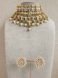 Luxury Pearl Kundan Bridal Choker Earring Set – Heritage Collection - SOKORA JEWELSLuxury Pearl Kundan Bridal Choker Earring Set – Heritage Collection
