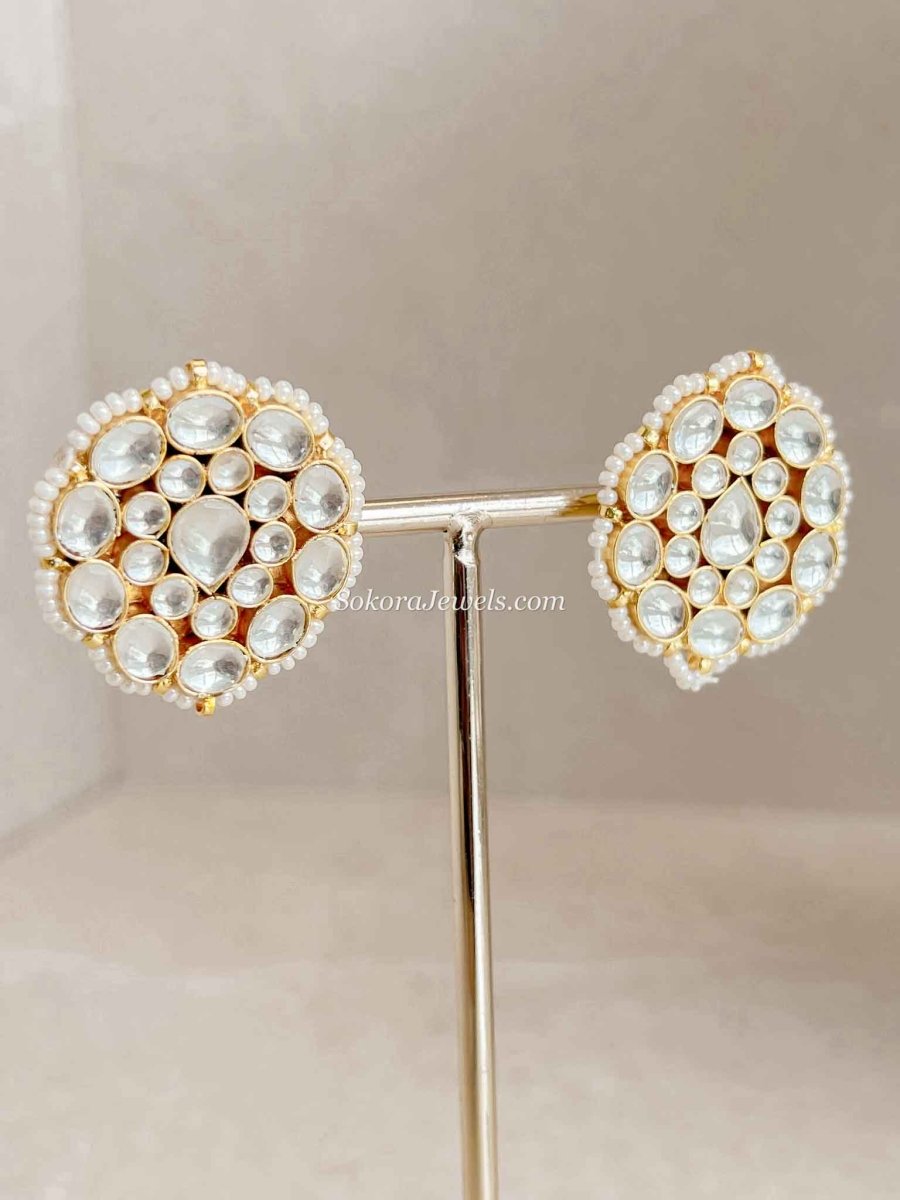 Luxury Pearl Kundan Bridal Choker Earring Set – Heritage Collection - SOKORA JEWELSLuxury Pearl Kundan Bridal Choker Earring Set – Heritage Collection
