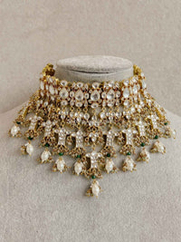 Luxury Pearl Kundan Bridal Choker Earring Set – Heritage Collection - SOKORA JEWELSLuxury Pearl Kundan Bridal Choker Earring Set – Heritage Collection
