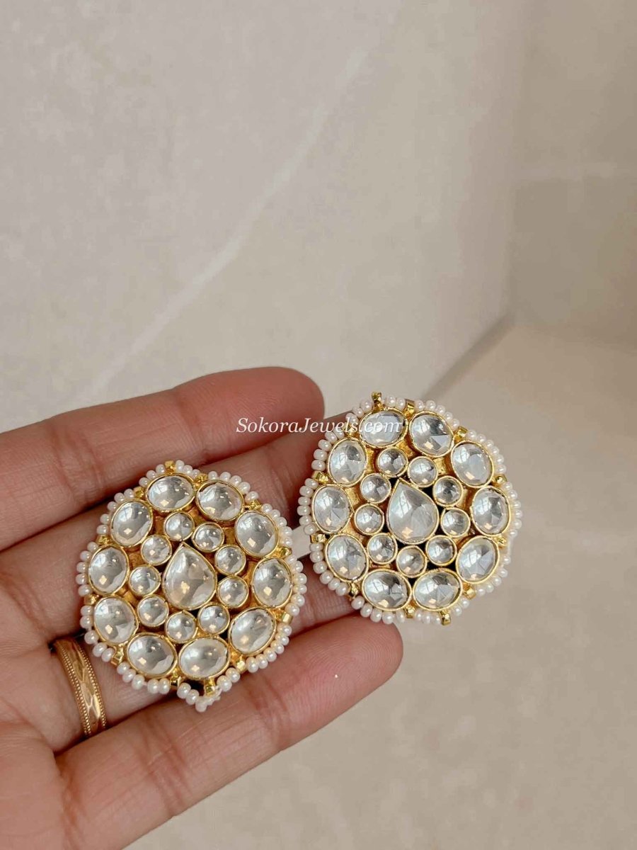 Luxury Pearl Kundan Bridal Choker Earring Set – Heritage Collection - SOKORA JEWELSLuxury Pearl Kundan Bridal Choker Earring Set – Heritage Collection