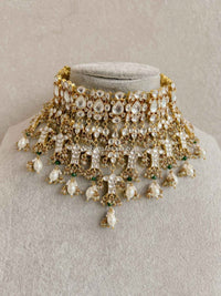 Luxury Pearl Kundan Bridal Choker Earring Set – Heritage Collection - SOKORA JEWELSLuxury Pearl Kundan Bridal Choker Earring Set – Heritage Collection
