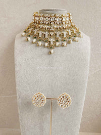 Luxury Pearl Kundan Bridal Choker Earring Set – Heritage Collection - SOKORA JEWELSLuxury Pearl Kundan Bridal Choker Earring Set – Heritage Collection