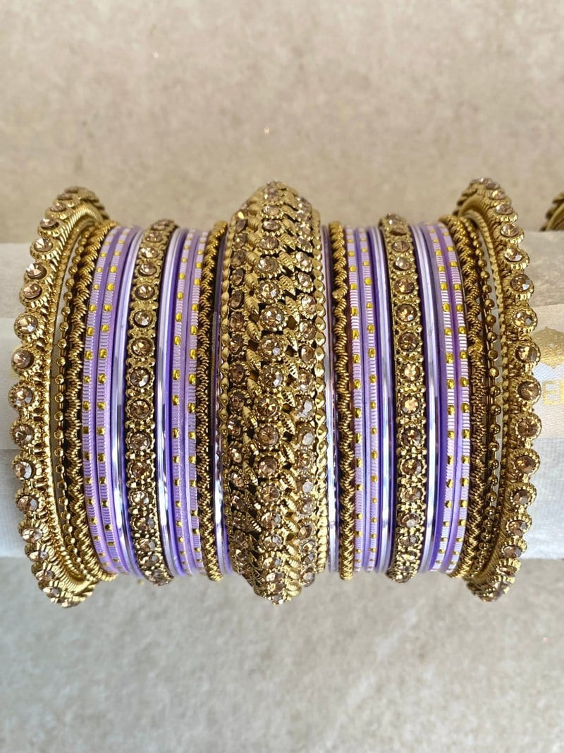 Maharani Bridal Bangle Set - Lilac - SOKORA JEWELSMaharani Bridal Bangle Set - LilacBANGLES
