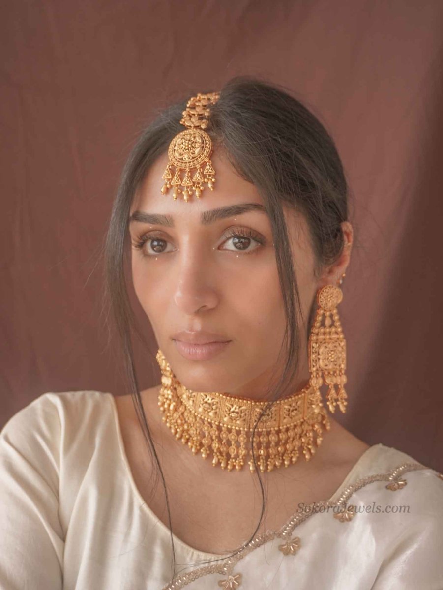 Maharani Statement Choker Bridal Set - SOKORA JEWELSMaharani Statement Choker Bridal SetNECKLACE SETS