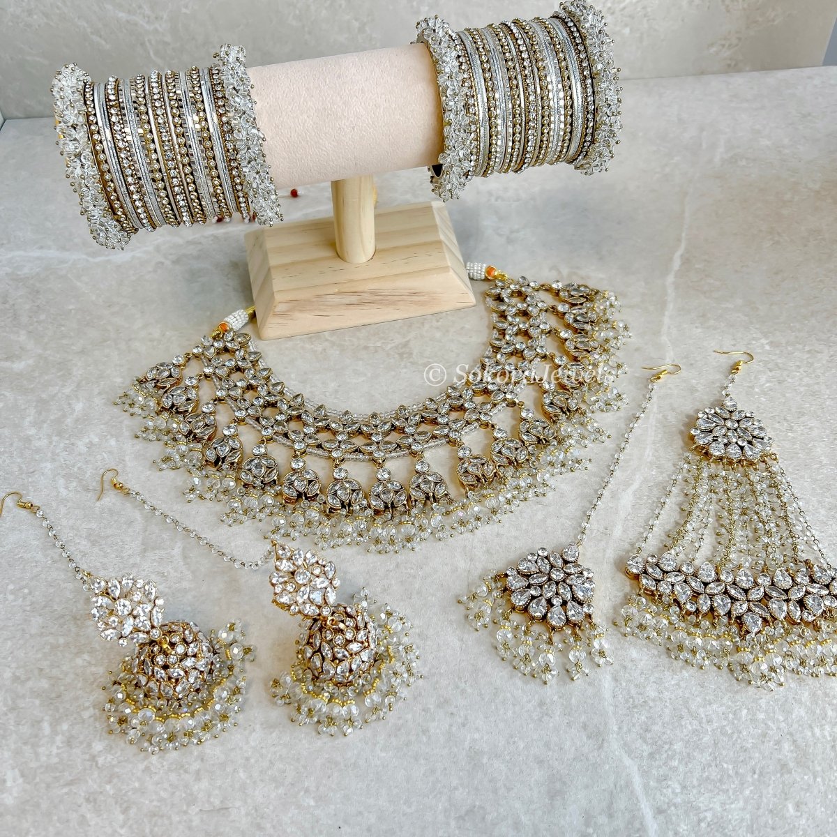 Mahira Complete Bridal set - Clear - SOKORA JEWELSMahira Complete Bridal set - Clear