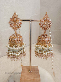 Mahira Jhumka Earrings - Pastels - SOKORA JEWELSMahira Jhumka Earrings - Pastels
