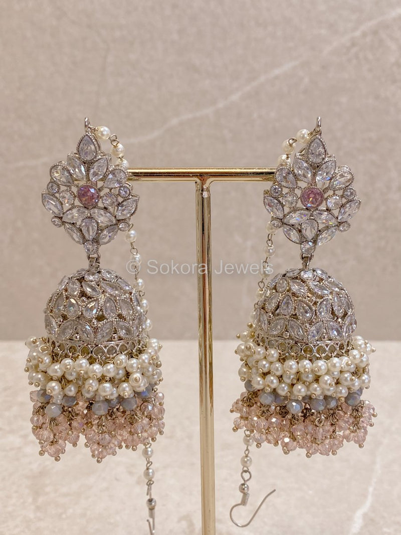 Mahira Silver Bridal set - Pastels - SOKORA JEWELSMahira Silver Bridal set - Pastelscustom