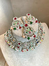 Malika Silver Multicolour Necklace set - SOKORA JEWELSMalika Silver Multicolour Necklace set