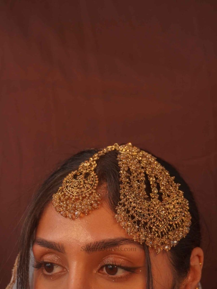 Malina Bridal Set - Full 8 Piece Antique Gold Crystal Bridal Jewelry - SOKORA JEWELSMalina Bridal Set - Full 8 Piece Antique Gold Crystal Bridal Jewelry