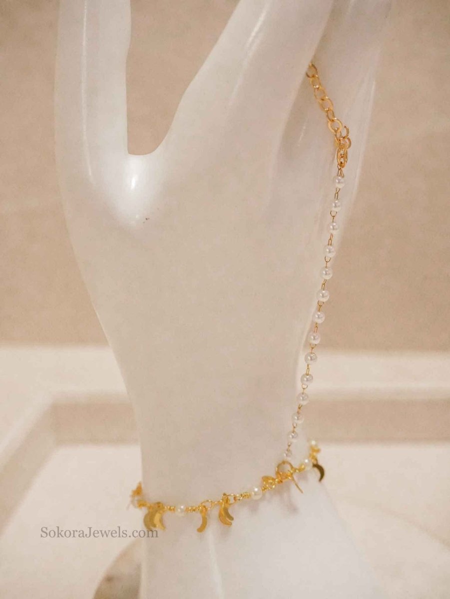 Manal Moon Charm Hand Harness - SOKORA JEWELSManal Moon Charm Hand Harness