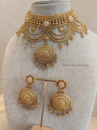 Mandala Gold Layered Necklace Set - SOKORA JEWELSMandala Gold Layered Necklace Set